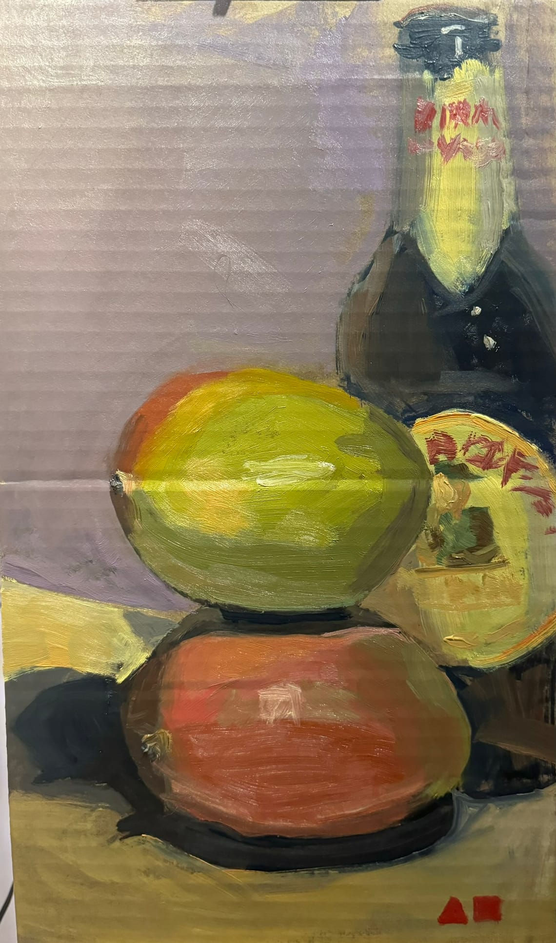 Still Life of Mangos and Beverage